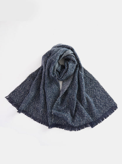 Raw Hem Heathered Polyester Scarf