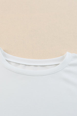 Puff Sleeve Curved Hem Blouse